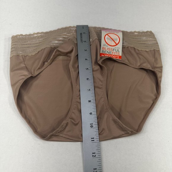 Blissful Benefits By Warner's Women's Size 7 Large Panty Lace Hipster Beige New - Picture 7 of 8